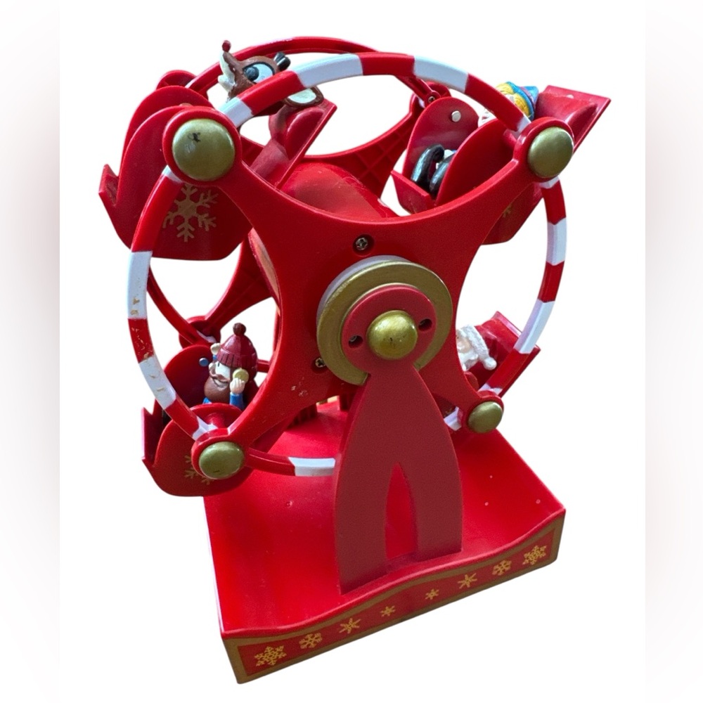Gemmy Christmas Musical‎ Ferris Wheel Rudolph The Red Nosed Reindeer Santa Claus